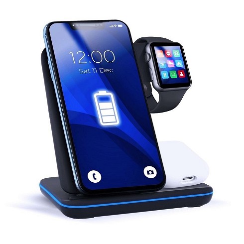Caricatore wireless 3 in 1 (orologio / telefono /airpods) 15W black