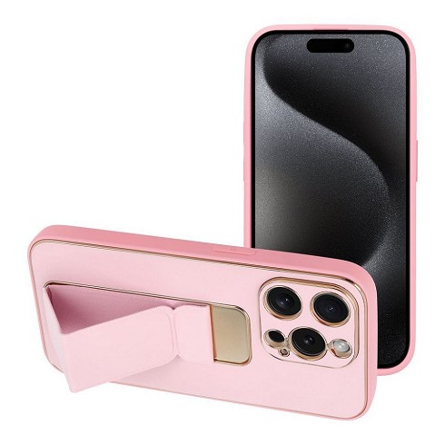 Cover ecopelle funzione stand per iPhone 15 Pro pink