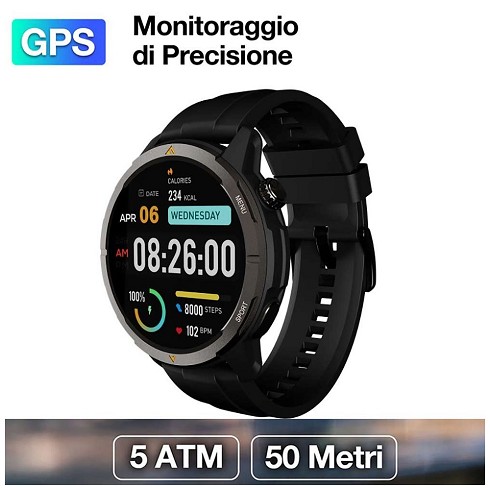 AGM Legion Smart Watch Rugged GPS - Resistente 5 ATM IP68 (MIL-STD-810H) nero