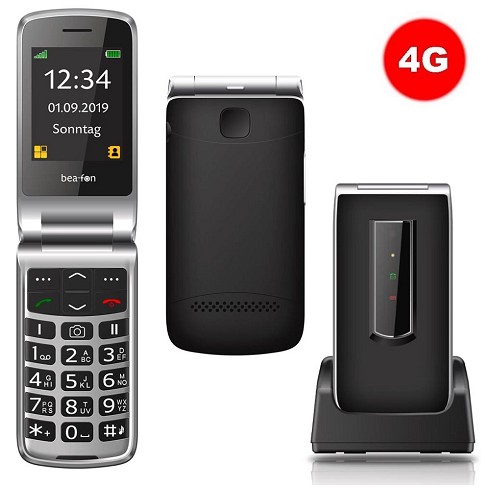 Cellulare Beafon SL495 LTE nero/argento senza alimentatore <span style="font-weight: lighter;">(silver line 2025)</span>