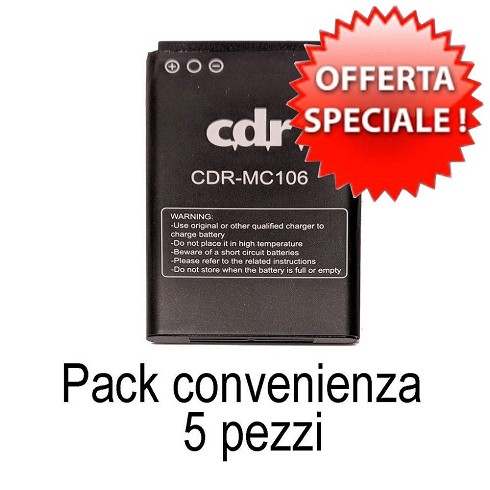 Confezione 5 pz.  batteria CDR-MC106 bulk uguale Nokia BL-5C.