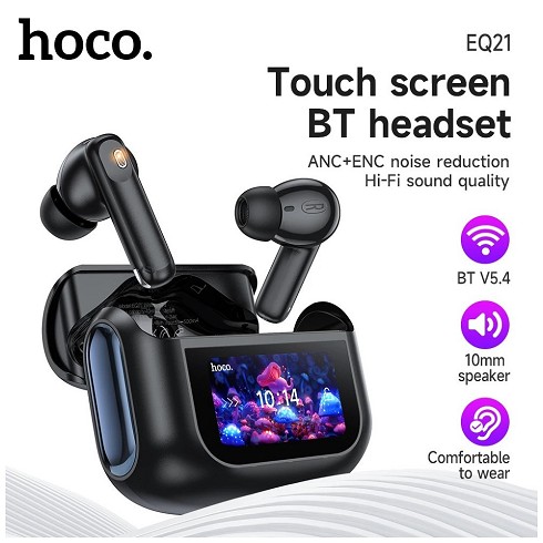 Auricolari Bluetooth 5.4 stereo TWS HOCO EQ21 ANC+ENC black