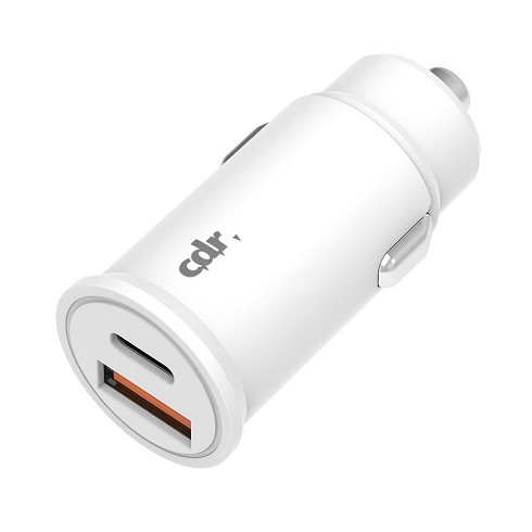 Caricatore da auto PD 30W (Type-C PD fast 30W + USB A 18W) white