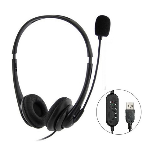 Cuffie Call Center con filo black
