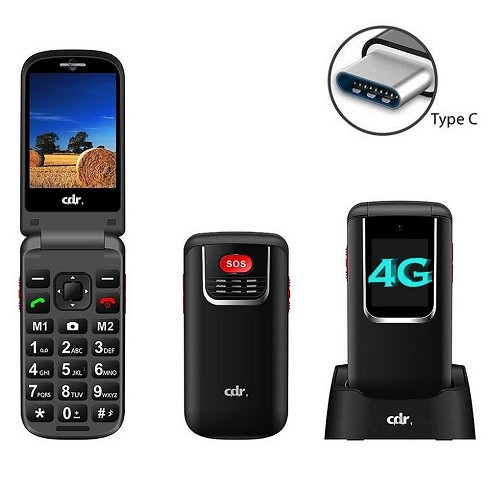 Cellulare CDR C56 4G Bluetooth tasto SOS - black