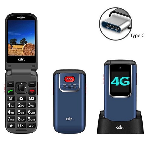Cellulare CDR C56 4G Bluetooth tasto SOS - blue