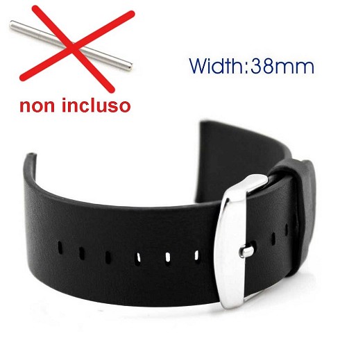 Ricambio compatibile Cinturino per Apple Watch 38 mm pelle nera