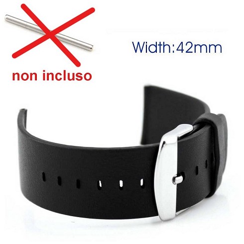 Ricambio compatibile Cinturino per Apple Watch 42 mm pelle nera
