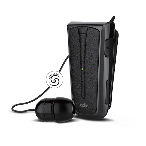 Auricolare Bluetooth cavo retraibile ClipOn2 5.0 black - CDR mobile