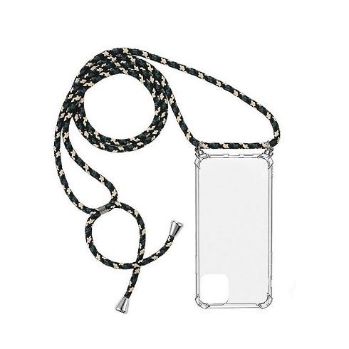 Custodia cord case per iPhone 11 Pro 5.8 trasparente con cordino green