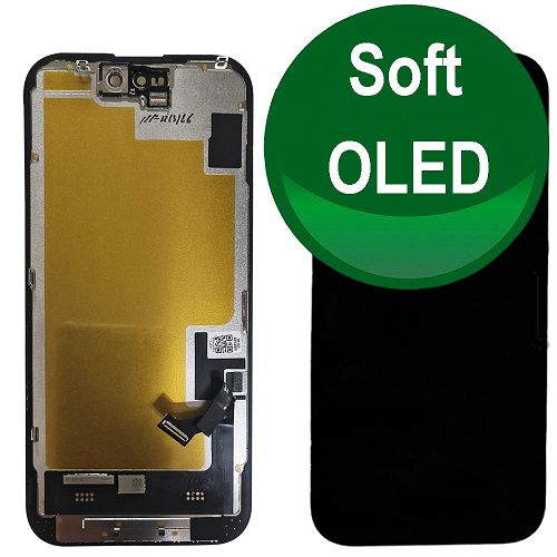 Display SOFT OLED autodiagnosticabile&nbsp;compatibile con Apple iPhone 15 black