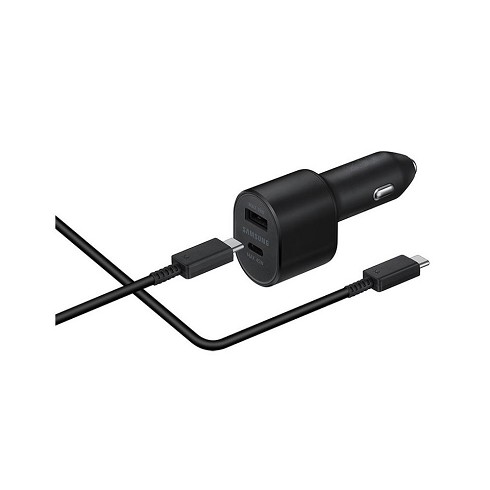 Caricabatterie da auto veloce con 1 porta USB-A e 1 USB-C con cavo