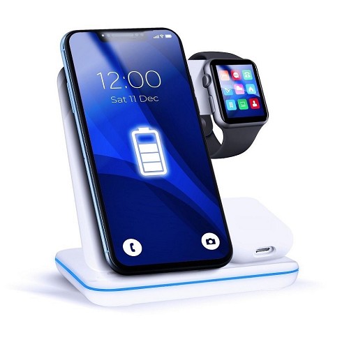 Caricatore wireless 3 in 1 (orologio / telefono /airpods) 15W white