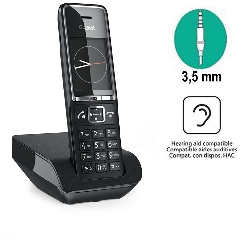 Cordless Gigaset Comfort 550 nero - Compatibile con apparecchi acustici