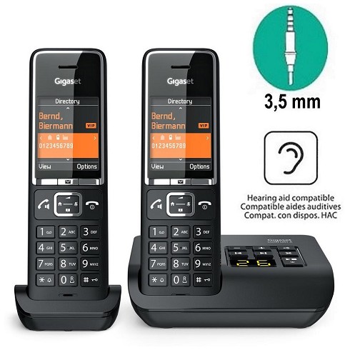 Cordless Gigaset Comfort 550A DUO nero - Compatibile con apparecchi acustici