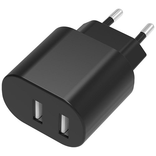 Carica batterie rete 2 USB-A Max 2.4A black