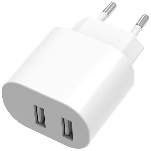 Carica batterie rete 2 USB-A Max 2.4A white