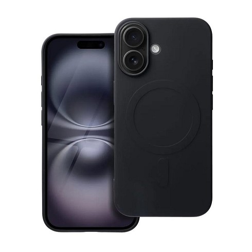 Custodia Soft Touch con magnete per iPhone 16 black