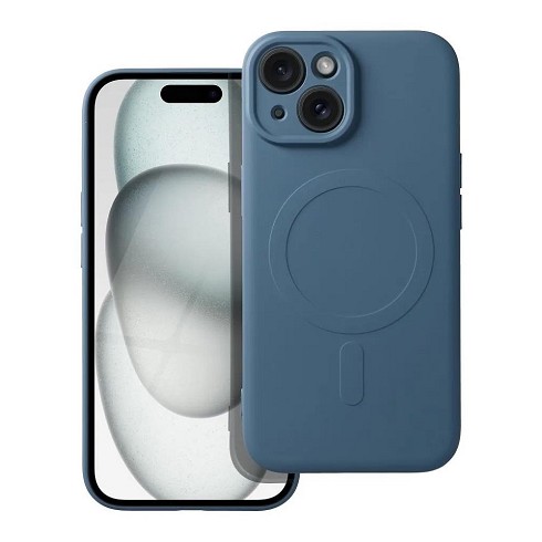 Custodia Soft Touch con magnete per iPhone 15 blue