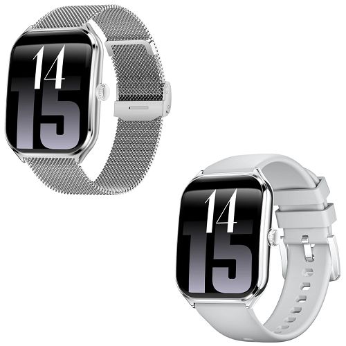 Smartwatch Maxcom FW74 Aurum Slim quadrante silver con 2 cinturini