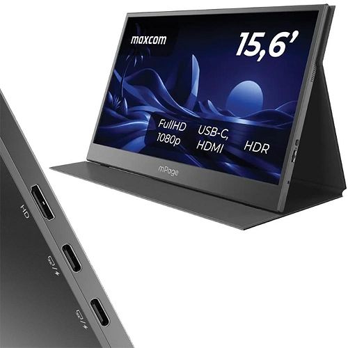 Maxcom mPage 15 monitor portatile da 15,6 pollici con custodia&nbsp;integrata