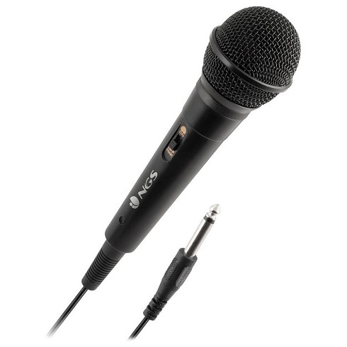 NGS SINGER FIRE Microfono con Cavo da 3 Metri, Jack 6,3mm, Pulsante On/Off