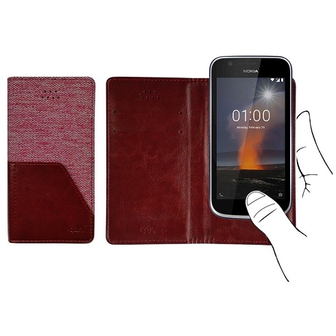Custodia Pocket Diary Duo per Nokia 1 (2018) pink-red