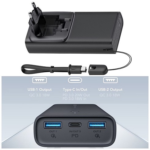 Power bank Veger ACE100 10000mAh PD20W black