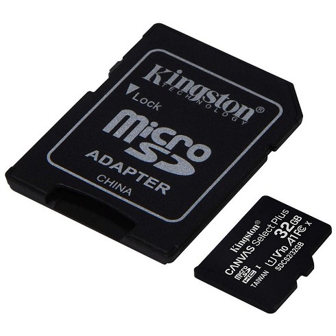 Micro SDHC 32GB + adatt. SD Kingston SDCS2/32 GB C. 10 fino a 100 MB/s in lettura