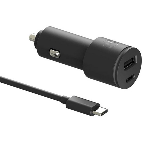 Caricatore auto 45W Motorola SJV102 27W USB-C + 18W USB-A con cavo Usb-C/Usb-C