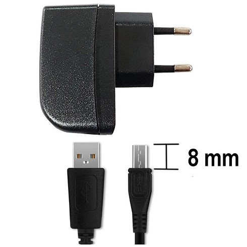 Caricabatterie da rete microUSB (PIN lungo 8mm)