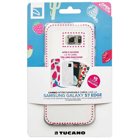 Cover Tucano CAMBIO per Galaxy S7  Edge trasparente con 15 card
