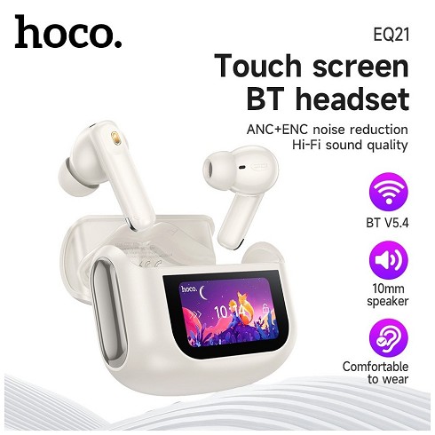 Auricolari Bluetooth 5.4 stereo TWS HOCO EQ21 ANC+ENC white
